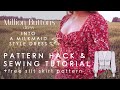 Diy milkmaid dress sewing tutorial  free slit skirt pattern million buttons hack