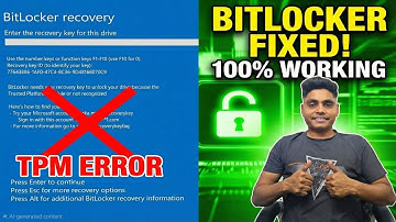 How To Fix Bitlocker Recovery Blue Screen (TPM Not Present Error) 100% Solved | Bitlocker Recovery