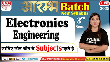 Which subjects are to be studied in UPBTE 3rd Semester Electronics Engineering UPBTE Special | JE...