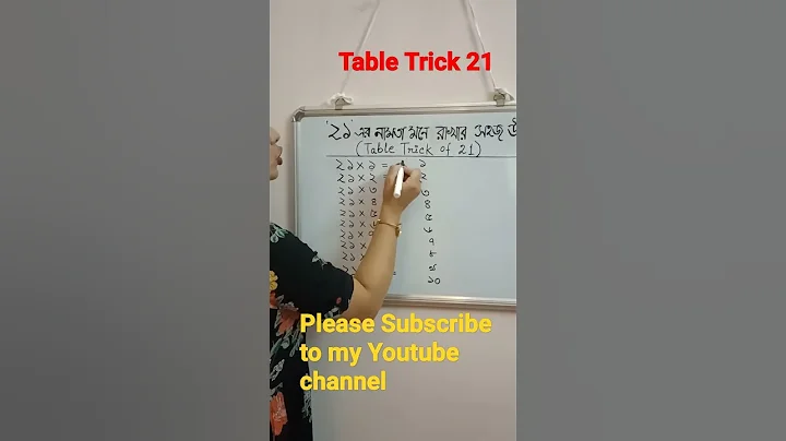 Shortest Method of Table 21 ।। Table Trick 21 ।। #viralvideo #shorts #youtubeshorts #table