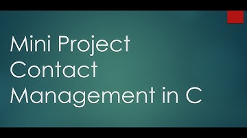 Mini Project Contact Management in C programming | Basic C coding