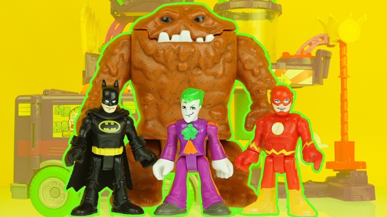 THE FLASH vs JOKER & CLAYFACE after they escape BATMAN superhero toys imaginext