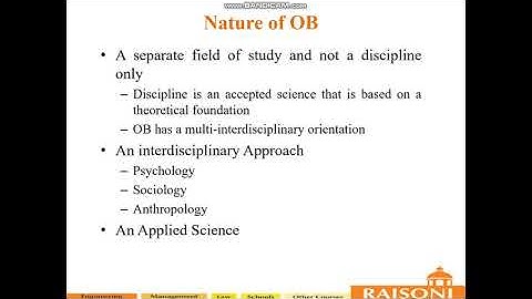 OB- Organizational Behavior- SE CSE-IT- Nature of OB