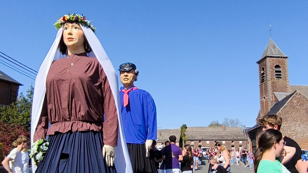 Ducasse Saint Ursmer d'Ormeignies 2025. Mariage des géants. Vendredi 13.04.25 💛💜