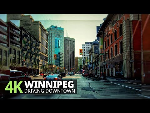 Winnipeg 4K60fps - Driving Downtown - Manitoba, Canada