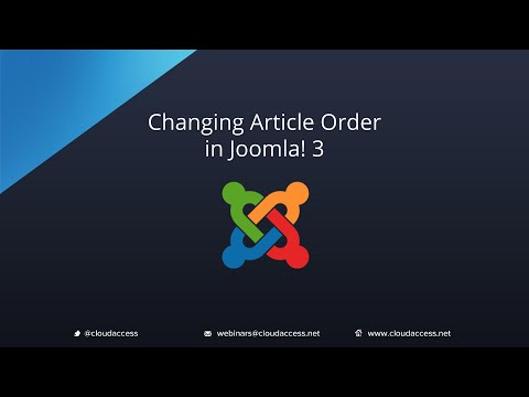 Changing Article Order (Joomla 3.0)