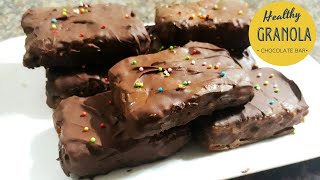 Healthy Granola Chocolate Bar | High in Fibre & Energy | No Sugar No Condensed Milk No Bake Recipe