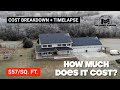 6300sf barndominium for 57sf  cost breakdown  timelapse  mad county build