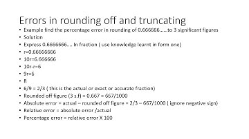 APPROXIMATION AND ERRORS