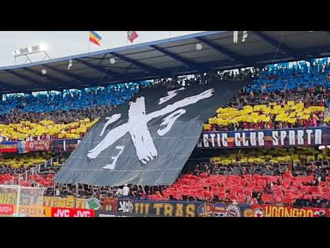 AC Sparta - Bohemians, 5. kolo I.ligy 2022/23 Letná - choreo na jižní tribuně