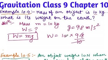 NCERT Example 10.4 and 10.5  GRAVITATION  CLASS 9