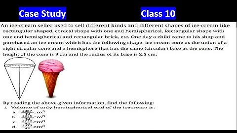 Case Study Class 10 Maths | Case Study Based Questions on surface area and volume Class 10 Maths