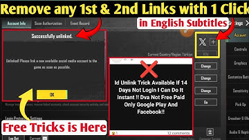 Remove social links with 1 click | How to remove 1st & 2nd link with 1 click from pubg account