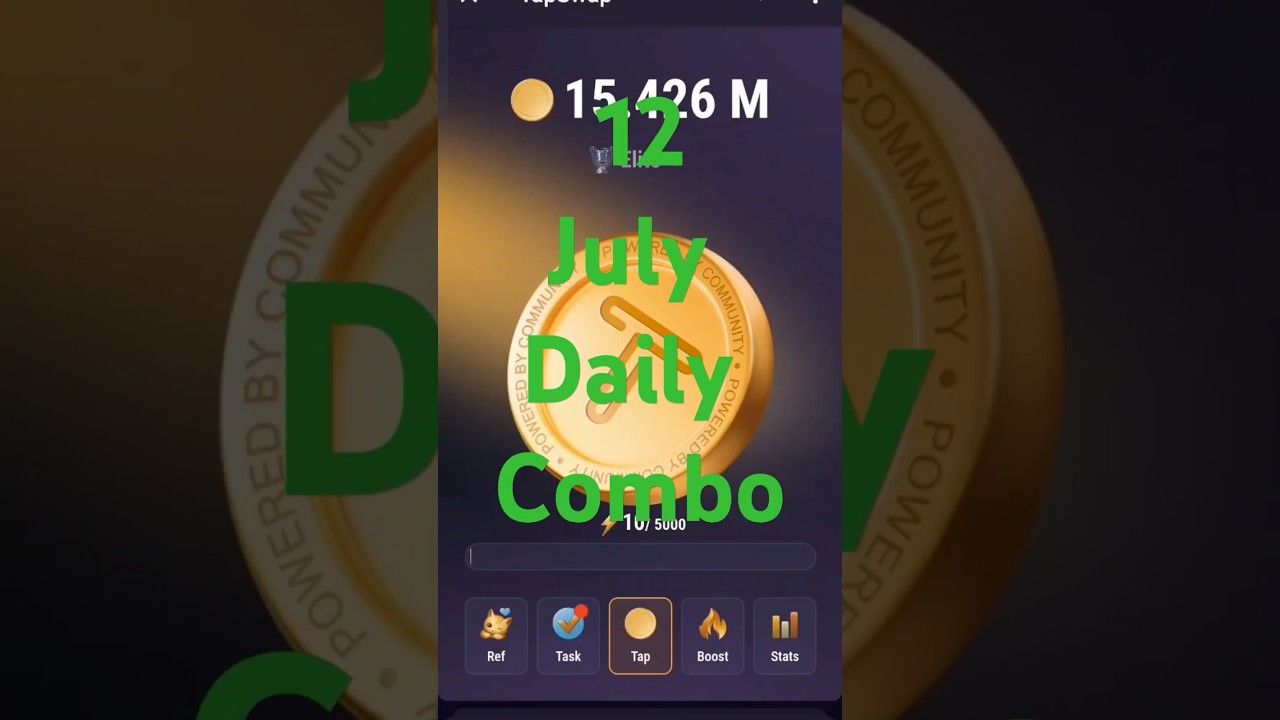 Tapswap daily combo 12 july 2024 watch daily video