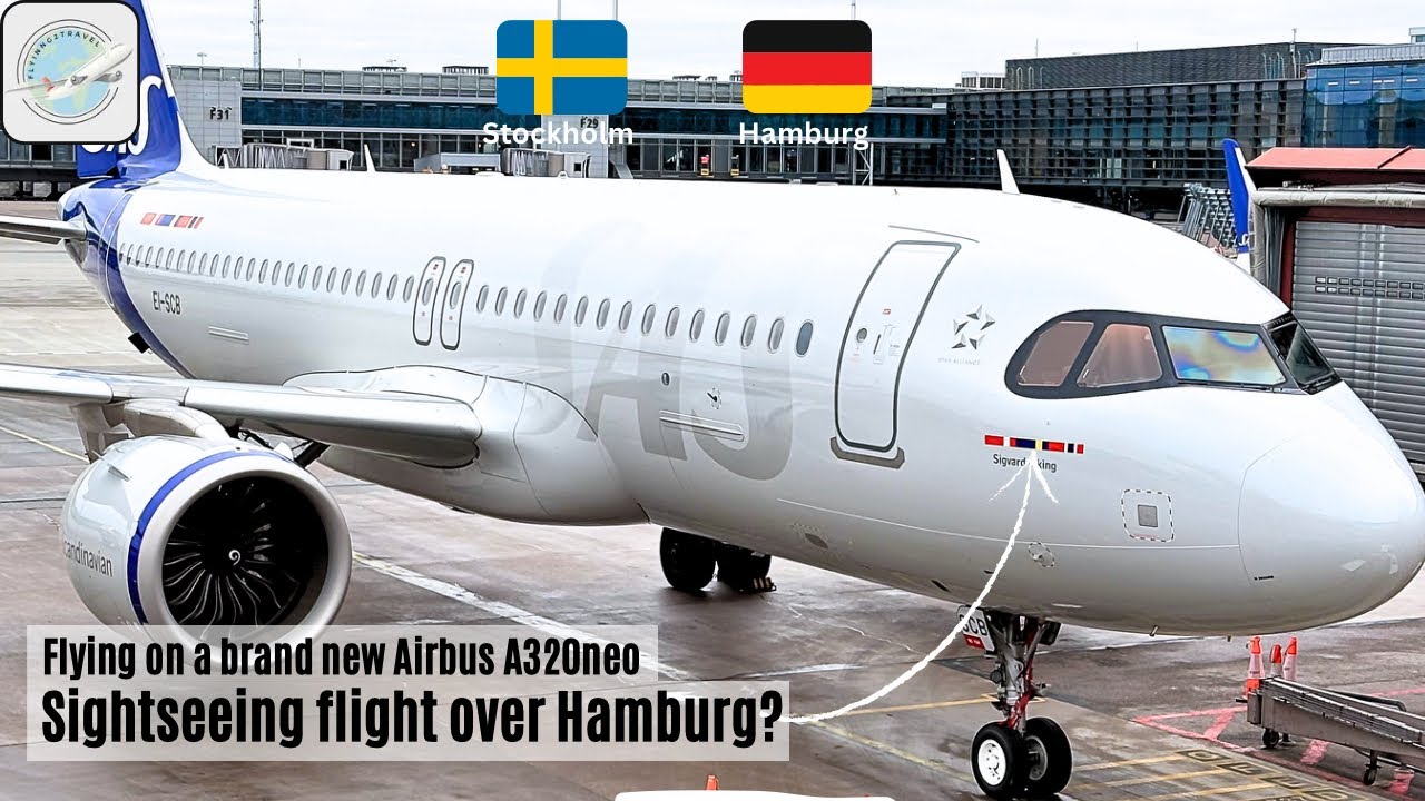 (4K) TRIPREPORT | Amazing flight over Hamburg city | Stockholm Arlanda - Hamburg | SAS new A320NEO