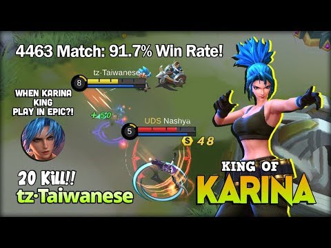 Karina King Is Back & Play In Epic Rank?! Tz·Taiwanese King Of Karina ~ Mobile Legends