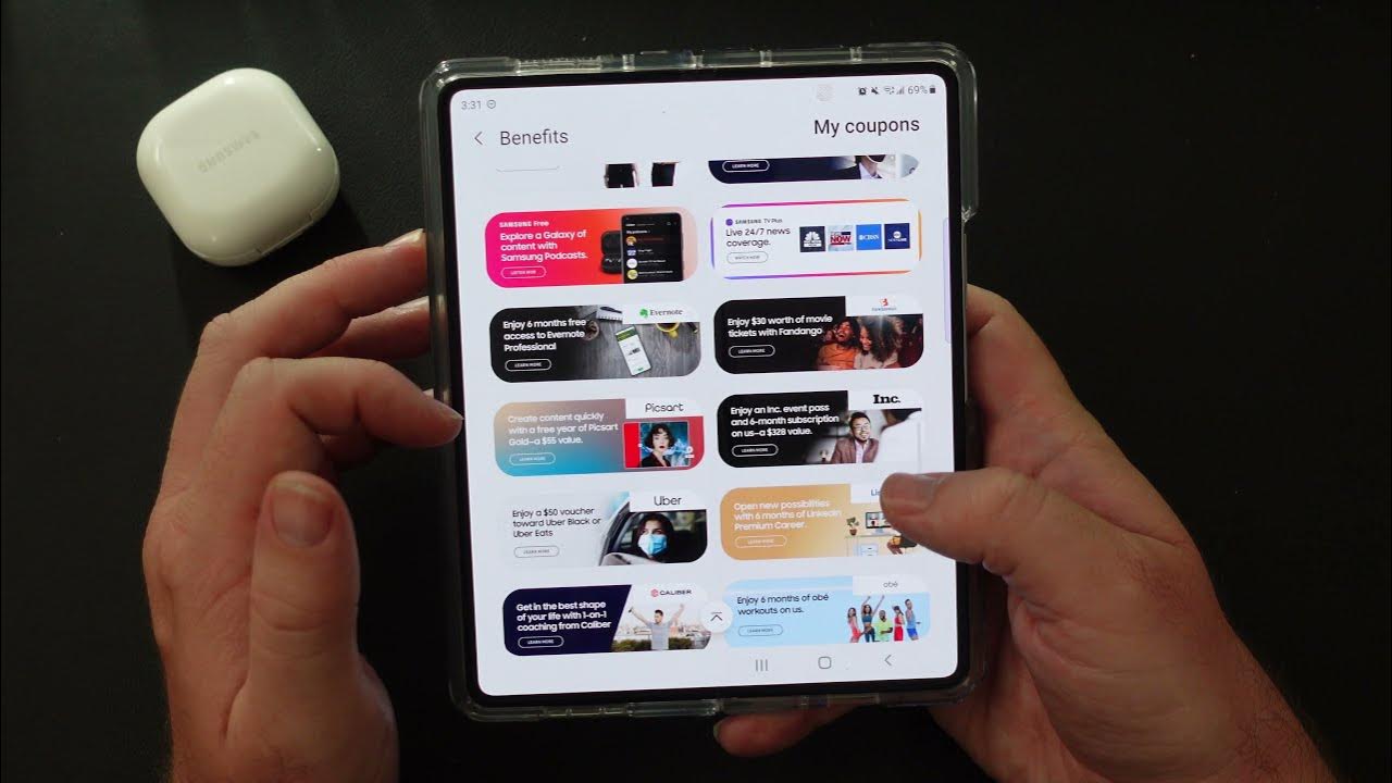 Galaxy Z fold 3 Free Benefits | YouTube Premium, FoundersCard, Uber, siriusXM, Spotify - YouTube