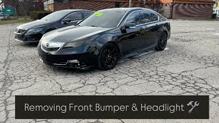 How To Remove Front Bumper Front Headlight Acura TL 2012