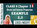 cbse 8th maths chapter 11 example 2,3 direct and inverse proportion solutions in tamil