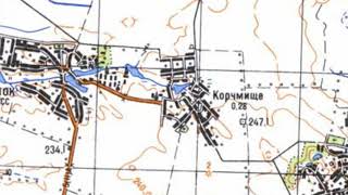 Карта село Корчмище, Андрушевский район, Житомирская область, Украина, 1987г.