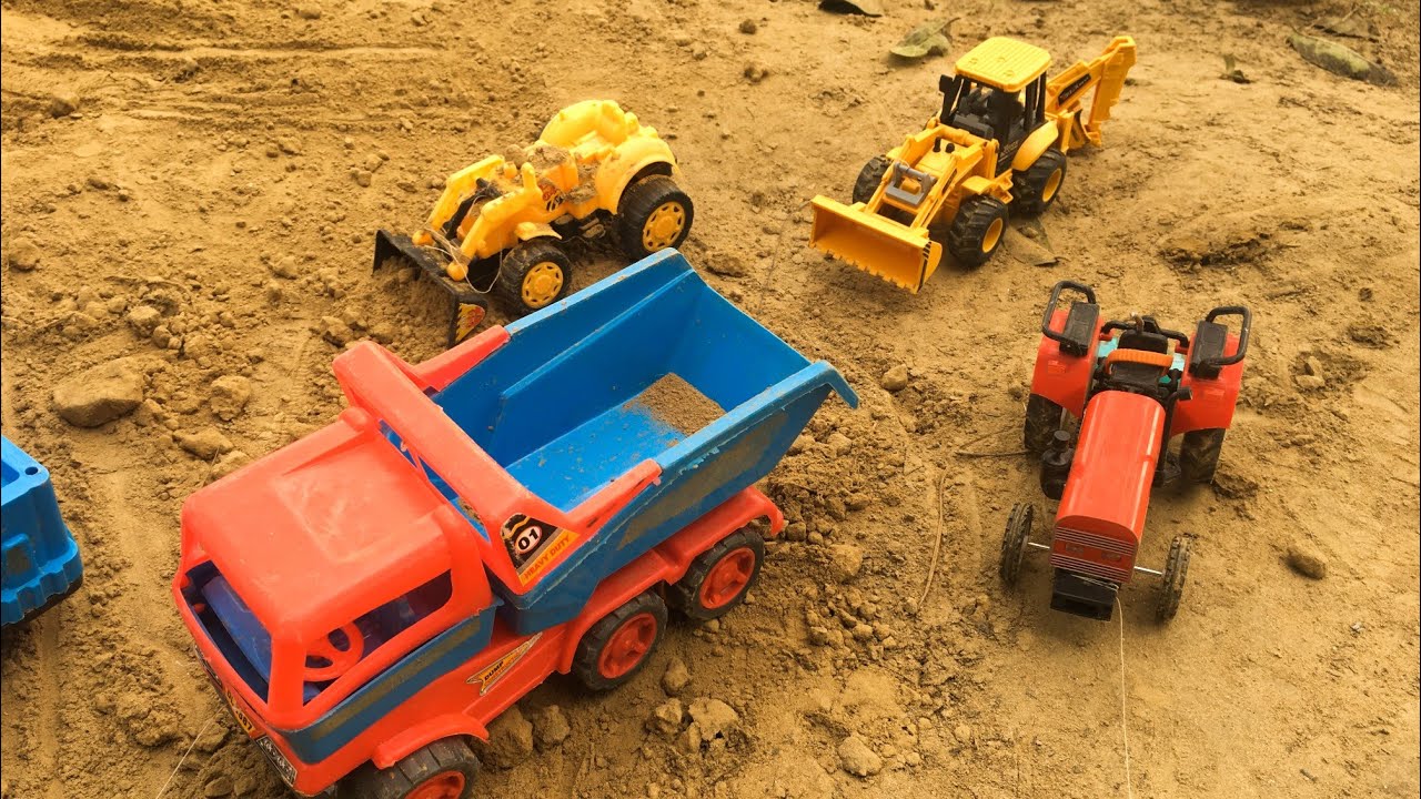 Rickshaw khilona mudding jcb challenge toys dumper truck mudding jcb khilona toys YouTube