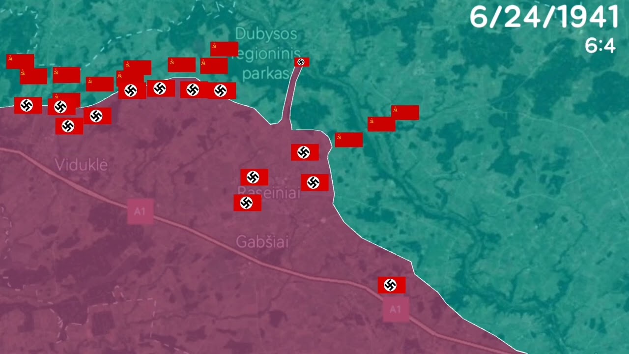 Battle of raseiniai in 1 minute using Google Earth