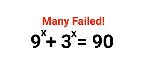 9^x+3^x = 90. Many failed this Ukraine math test! #math #indices #algebra #ukraine