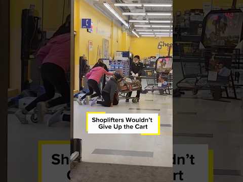 Shoplifters Refused to Let Go of the Cart 🚨🛒