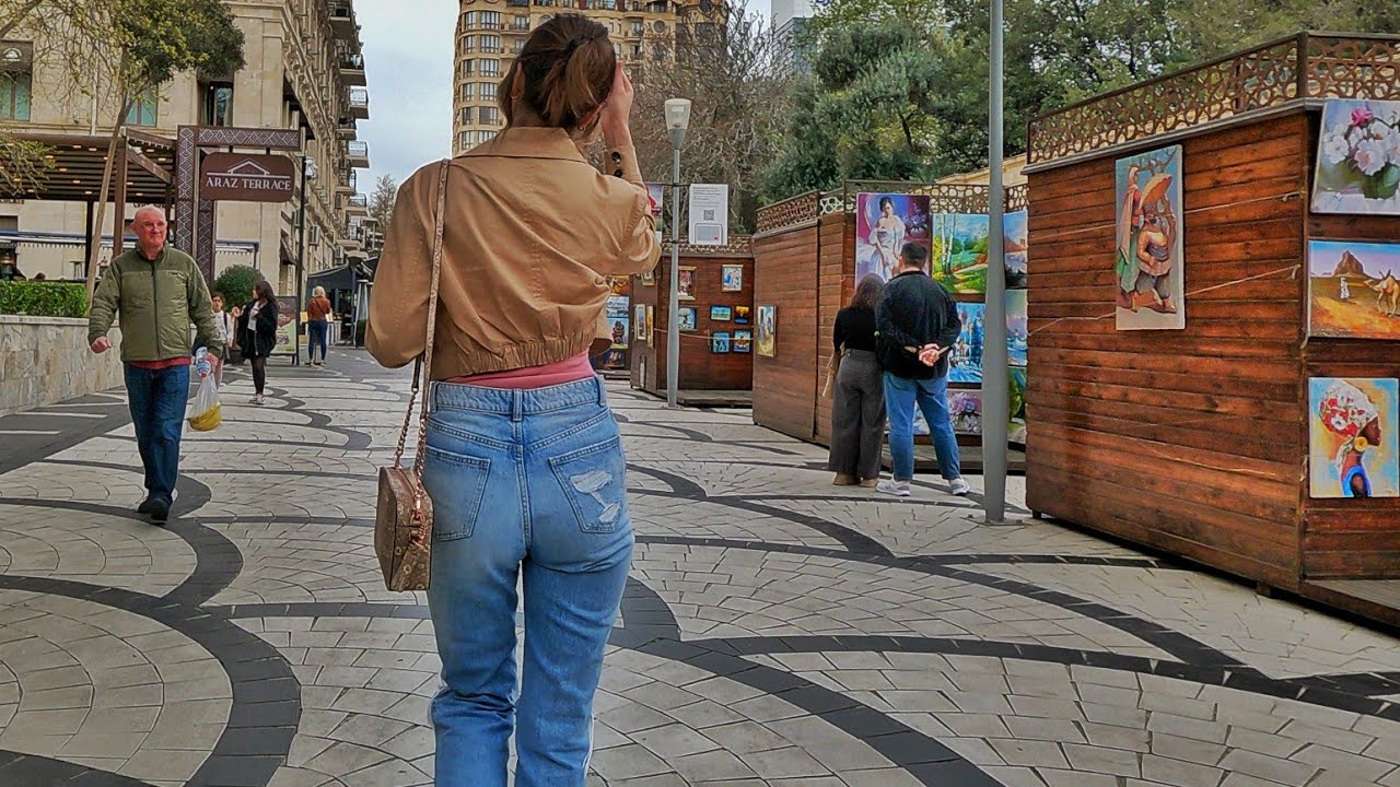 Bakıda piyada gəzinti turu (Aprel 2023) İçərişəhər - Walking tour | Baku Azerbaijan 4k Баку прогулка