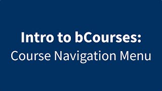 Modifying the Navigation Menu in bCourses