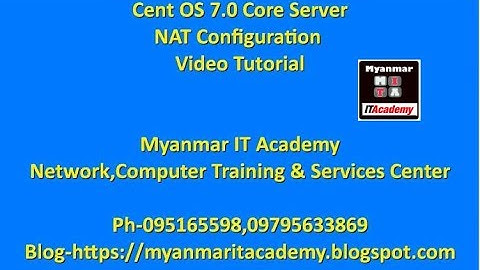 CentOS 7.0 Core Server NAT Configuration Video Tutorial