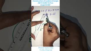 Construction of scalene triangle AB=5.5//BC=8.7cm Angle B=60° #youtube #trending #maths #viral