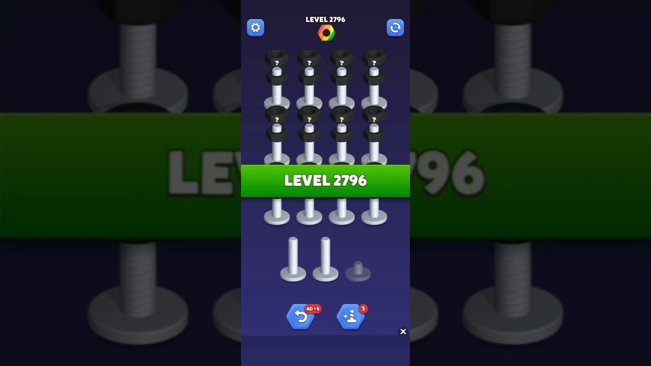 Nut Sort Level 2796 - Color Puzzle Game by Kiwi Fun #games #puzzle #NutSort #NutSortSolution