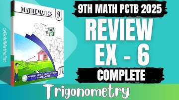 Class 9 maths review exercise 6 new book 2025 || Trigonometry || 9th maths review exercise 6 | PCTB