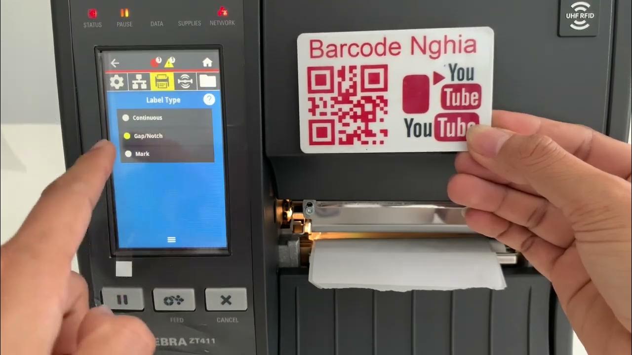 Zebra ZT411 Media Setting/ media type Continuous / Label With Marks