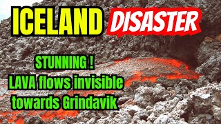 Lava builds up along the defense walls through a hidden tunnel, new time lapse reveals #iceland