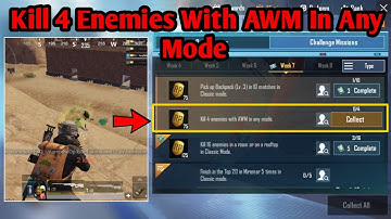 KILL 4 ENEMIES WITH AWM IN ANY MODE WEEK 7 SEASON 13 PUBG MOBILE MISSION || By Flawx Gaming