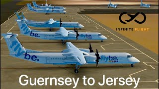 Infinite Flight - Guernsey to Jersey | Bombardier q400 Flybe | TIMELAPSE