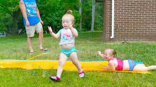 funny Russian babies playing with water