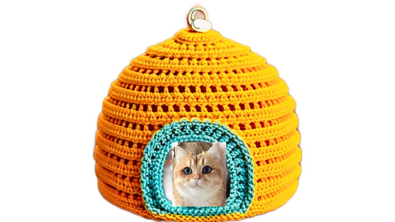WOW😍💯👍SUPER BEAUTIFUL💯🌹👌CROCHET DESIGN CAT HOUSE MAKING IDEA VERY EASY #crochet #cat #house #basket