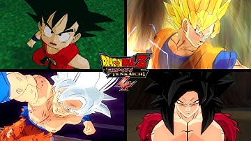 All Goku Forms & Ultimate Attacks in Dragon Ball Budokai Tenkaichi 4