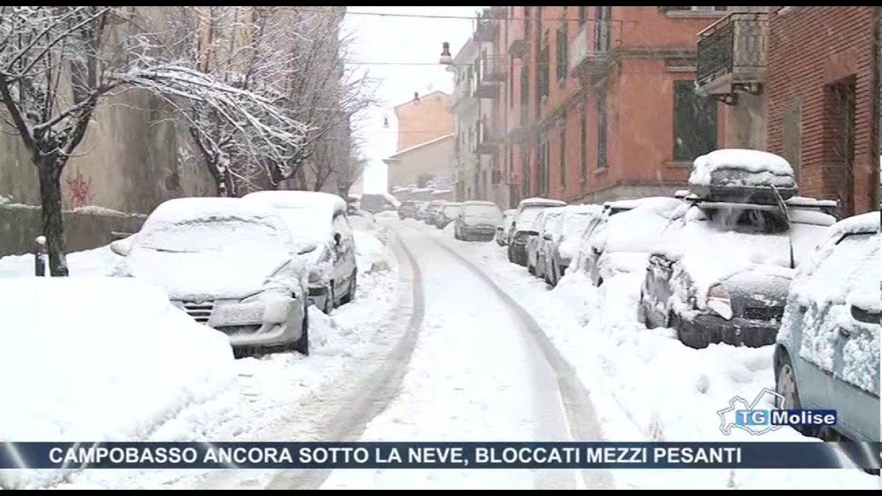Campobasso ancora sotto la neve, bloccati mezzi pesanti