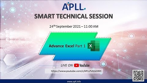 Advanced Excel Tutorial Part 1 in Hindi | APLL PVT. LTD.
