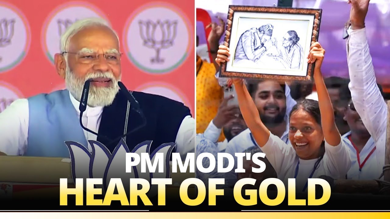 Modi Love PM Modi's heartfelt gesture brings smile on young girl's face - YouTube