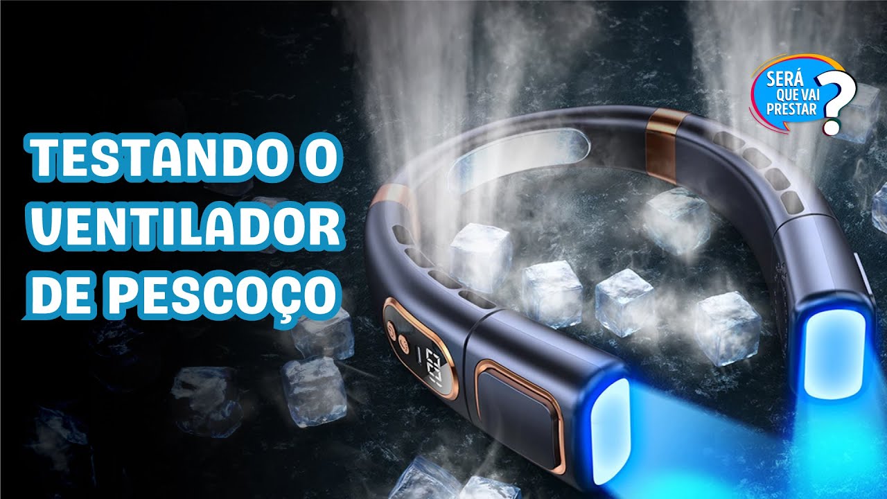Ventilador de Pescoço USB Recarregável: 5 Velocidades e LEDs RGB | Review Completo