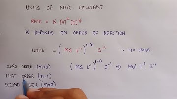Units of rate constant | calculate rate constant units | units of first order reaction | Chemistry