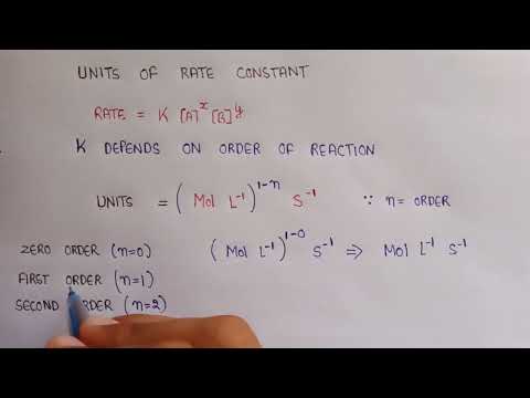 Video: Wat zijn de eenheden van snelheidsconstante voor eerste orde reactie?