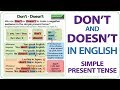 Don't vs. Doesn't in English - Simple Present Tense