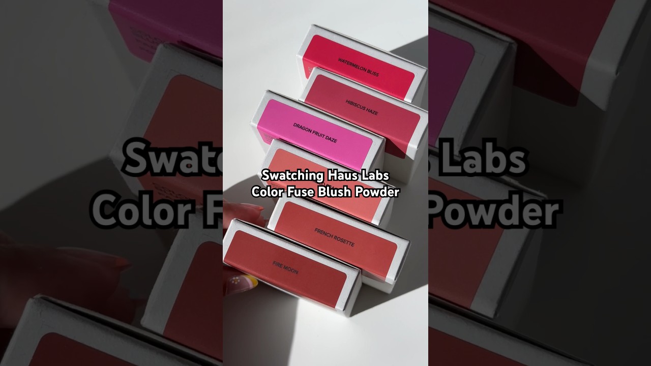 Swatches of Haus Labs Lady Gaga Color Fuse Blush Powder 