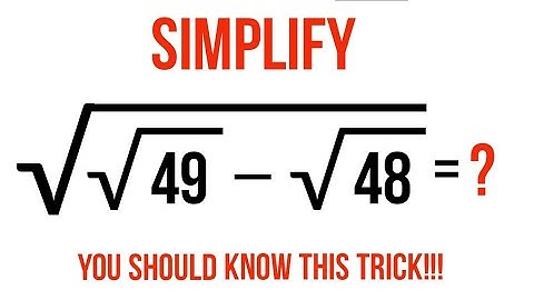 Can you simplify this square root? | Mathematical Olympiad Question